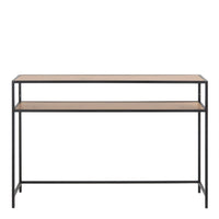 Thumbnail for Seaford Black Metal Console Table With Oak Top