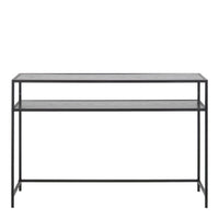 Thumbnail for Seaford Black Metal Console Table With Black Top