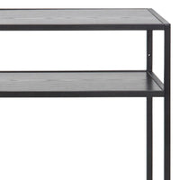 Thumbnail for Seaford Black Metal Console Table With Black Top