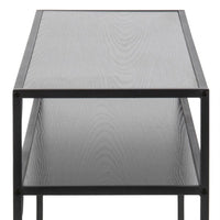 Thumbnail for Seaford Black Metal Console Table With Black Top