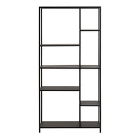 Thumbnail for Newcastle Asymmetrical Bookcase with 6 Shelves in Matt Black