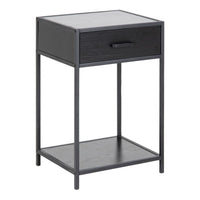 Thumbnail for Seaford Bedside Table with 1 Drawer in Black