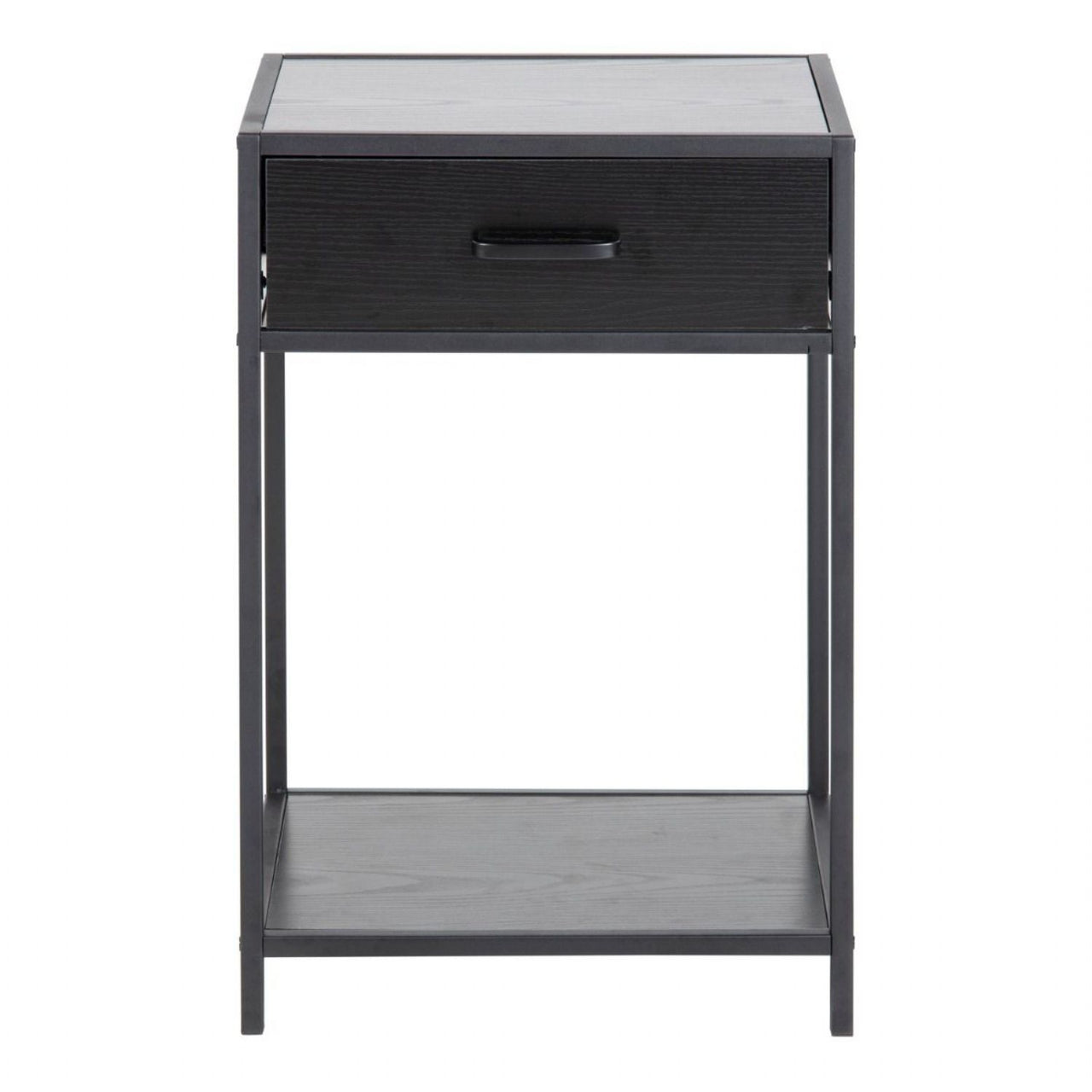 Seaford Bedside Table with 1 Drawer in Black