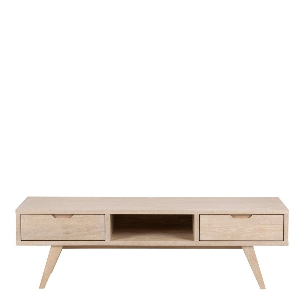 ALine TV Unit with 2 Drawers in White Oak