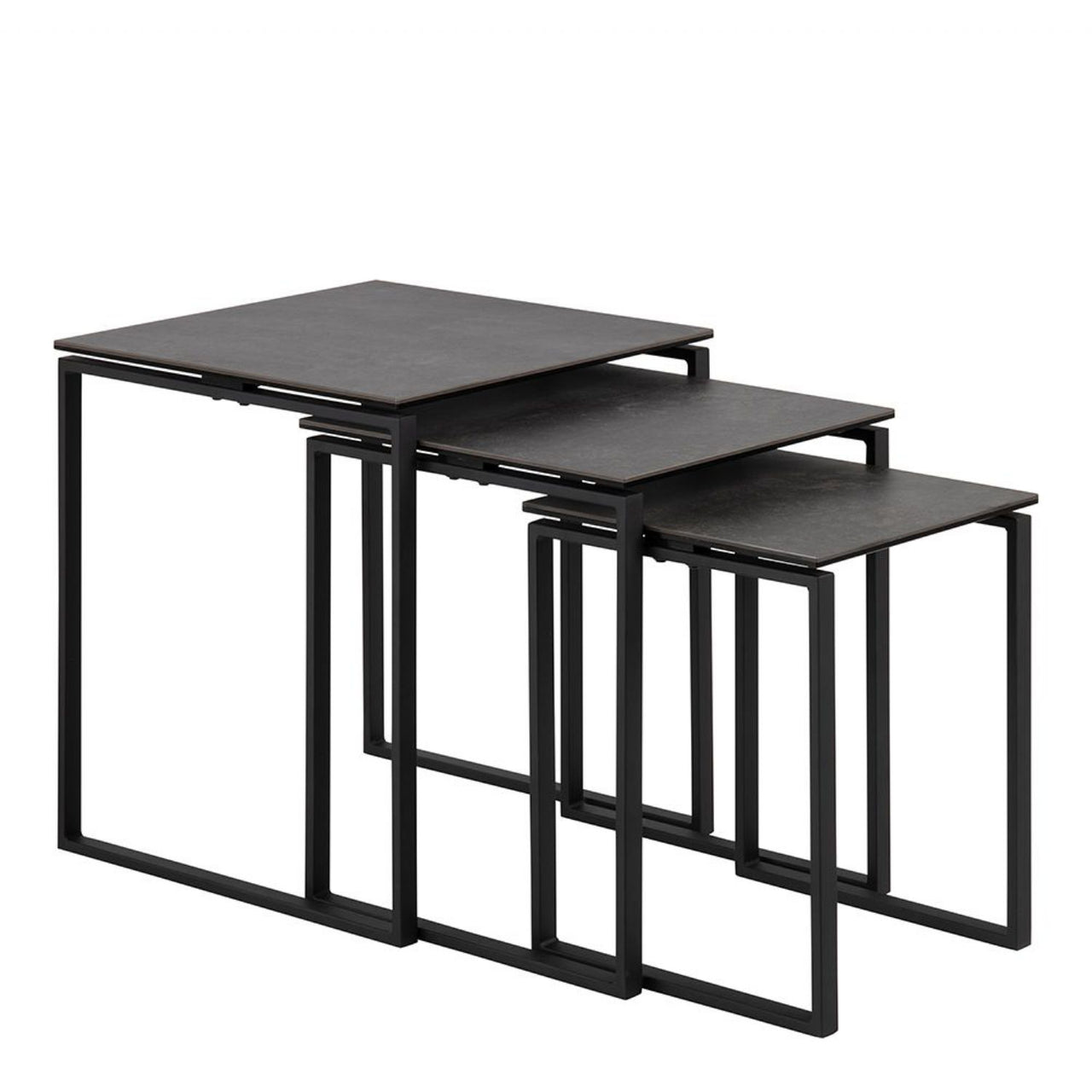 Katrine Nest of Tables in Black Set of 3