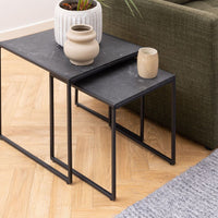 Thumbnail for Infinity Nest of Tables in Black Matt Set of 2