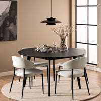 Thumbnail for Roxby Round Dining Table in Black 140x76cm