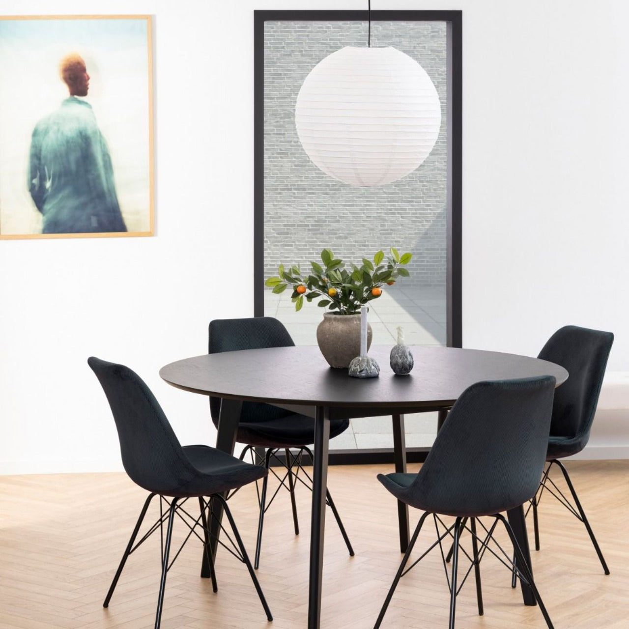 Roxby Round Dining Table in Black 140x76cm