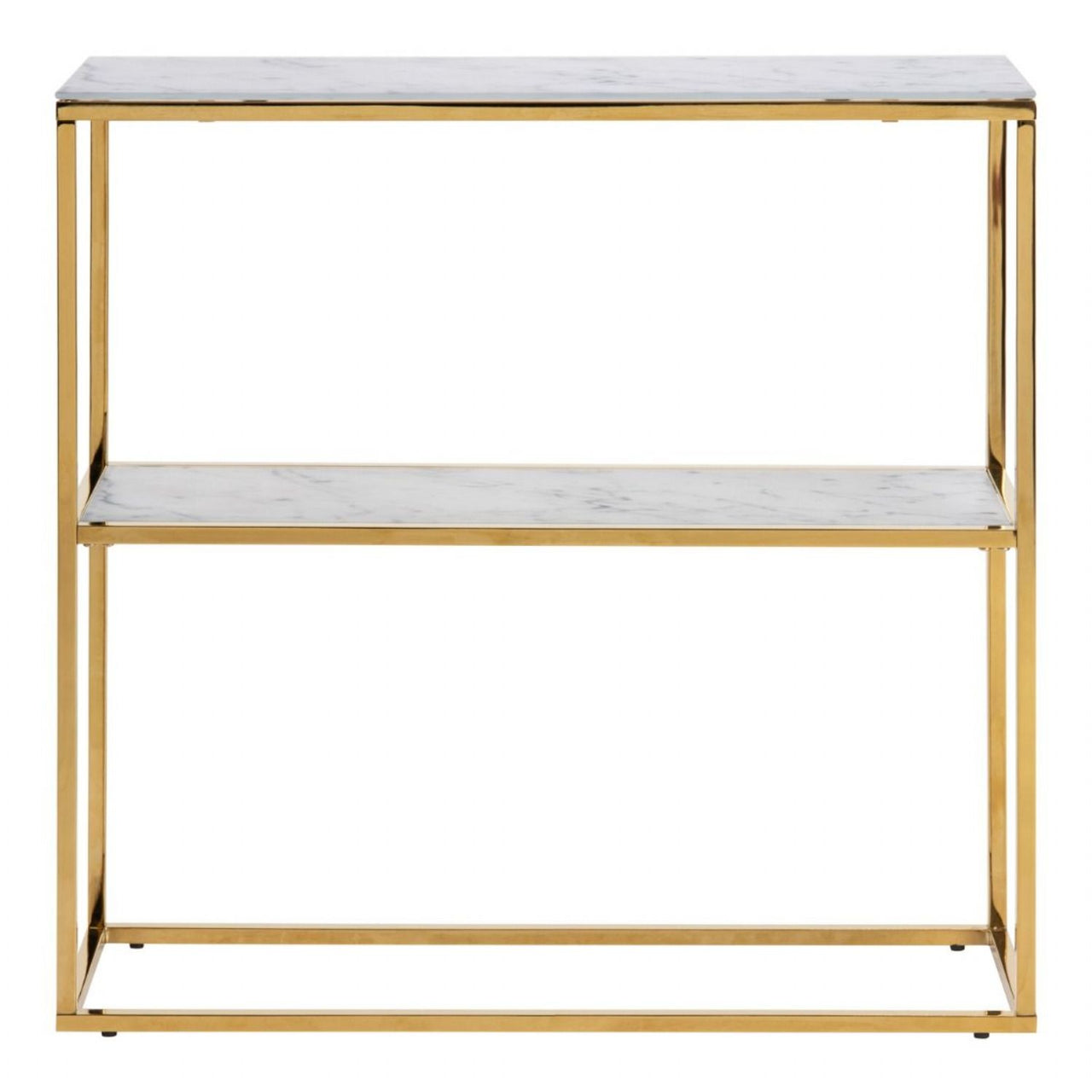 Alisma Console Table With Marble Effect Top And Gold Legs