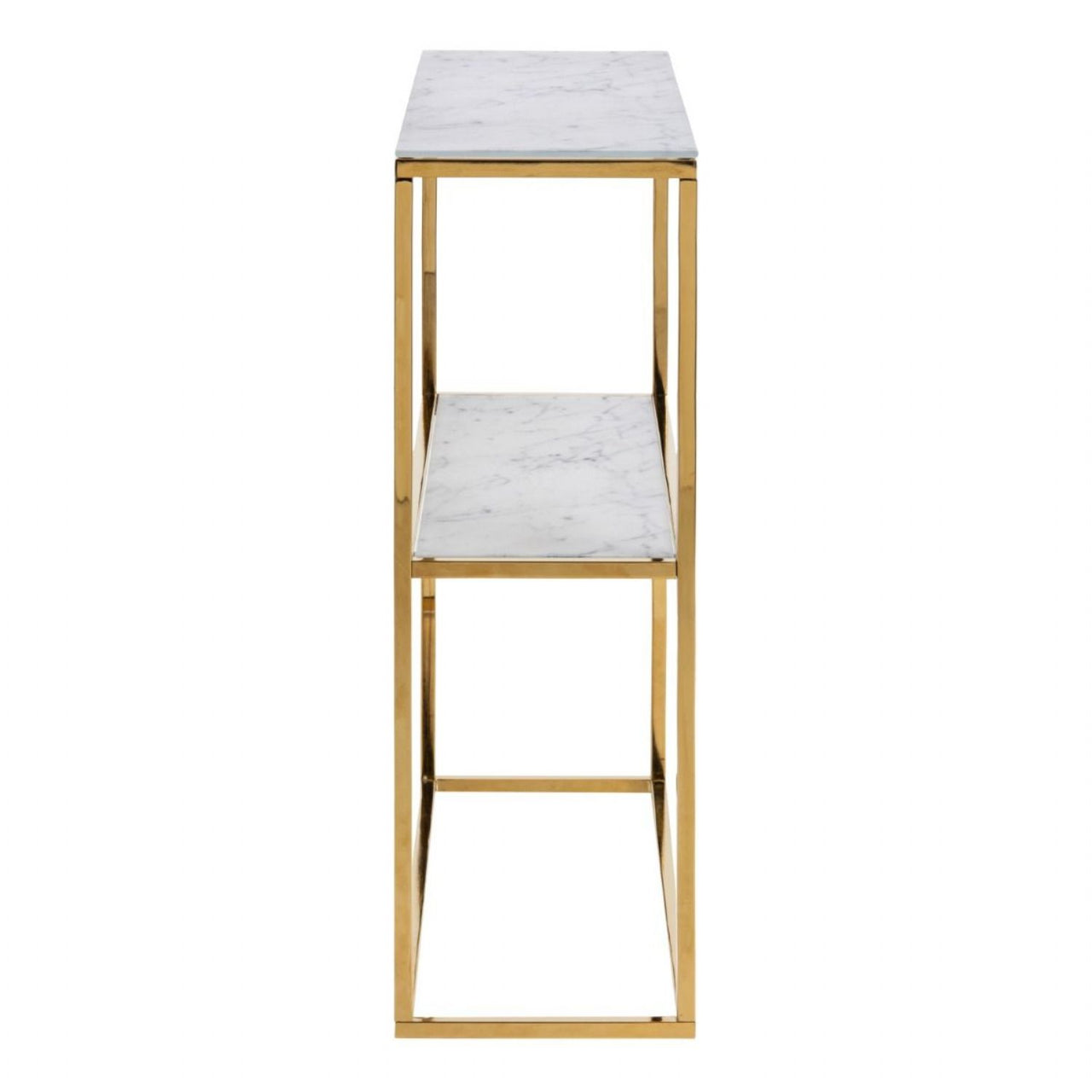 Alisma Console Table With Marble Effect Top And Gold Legs