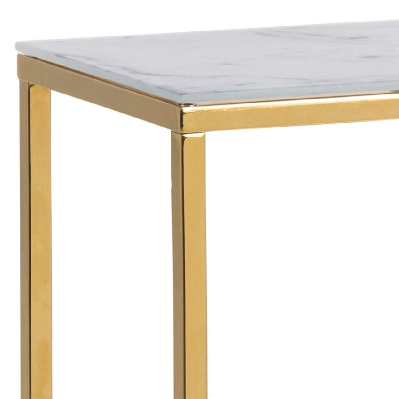 Alisma Console Table With Marble Effect Top And Gold Legs