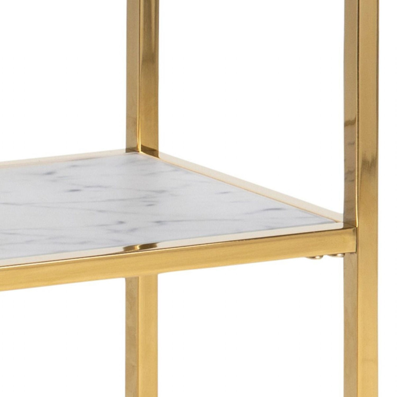 Alisma Console Table With Marble Effect Top And Gold Legs