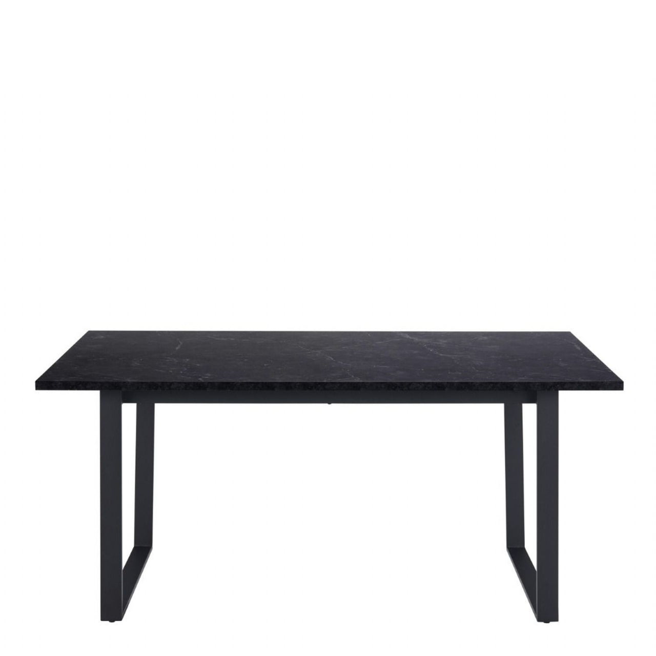 Amble Dining Table with Black Marble Effect Top And Black Legs