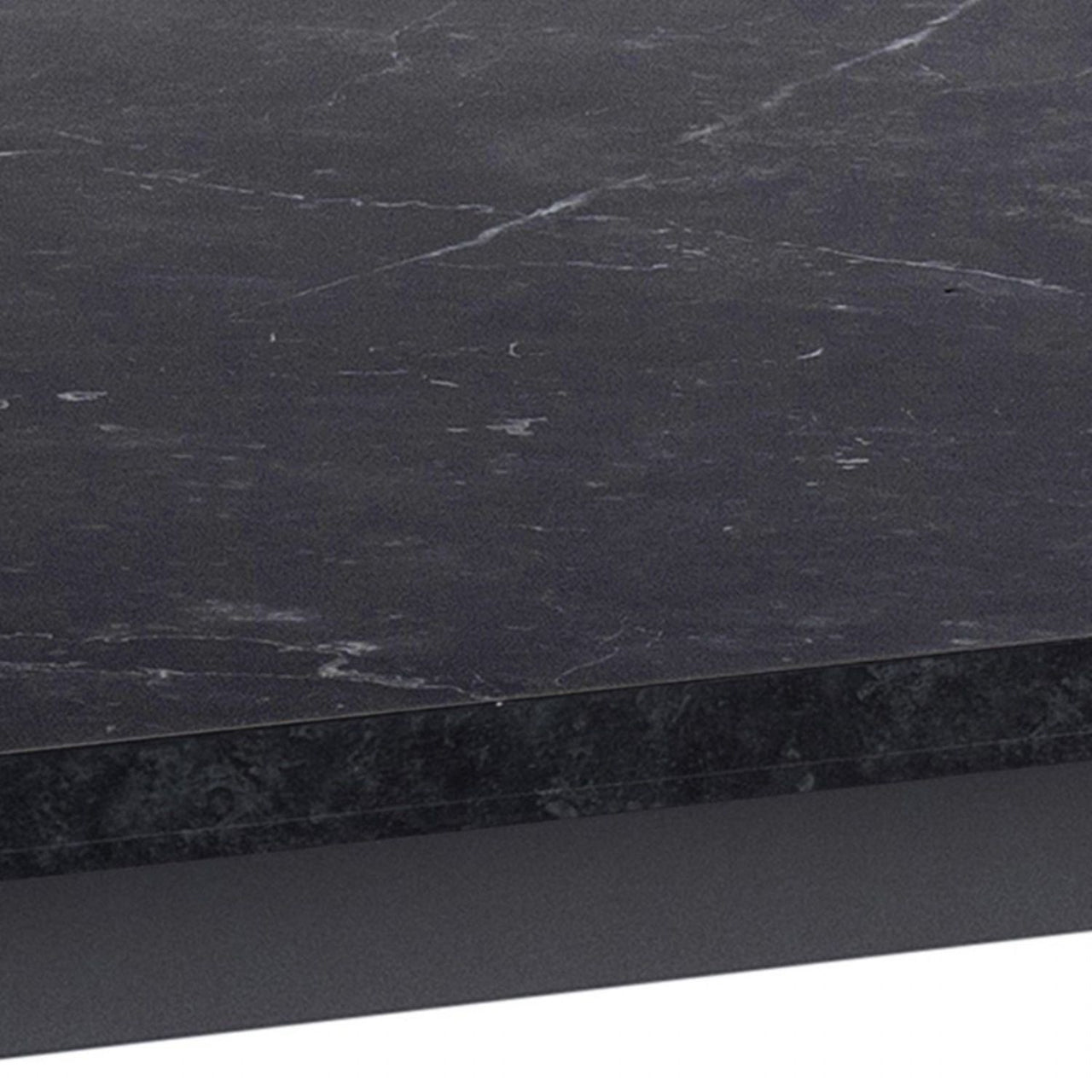 Amble Dining Table with Black Marble Effect Top And Black Legs