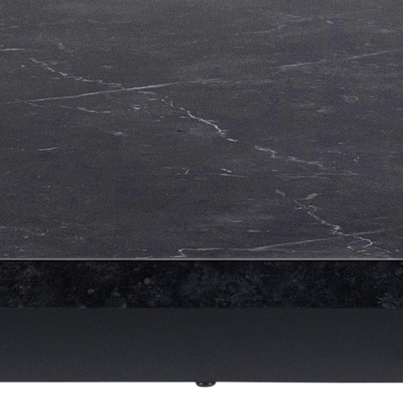 Amble Dining Table with Black Marble Effect Top And Black Legs