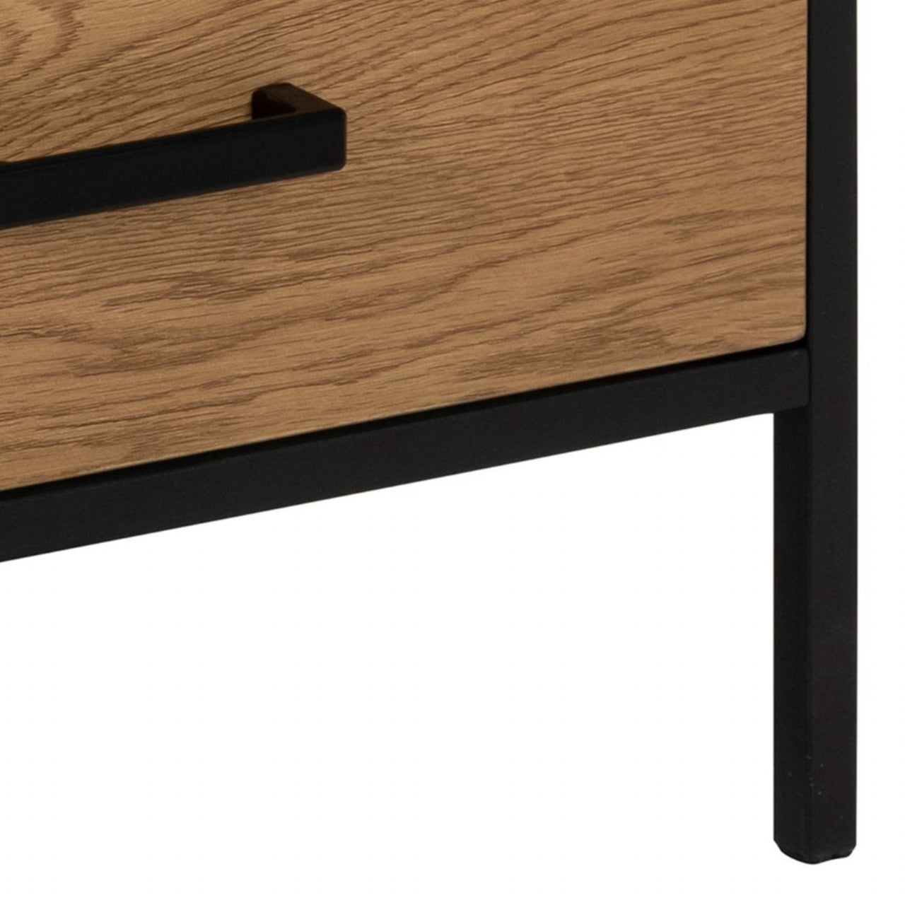 Seaford TV Unit 2 Drawers in Black And Oak