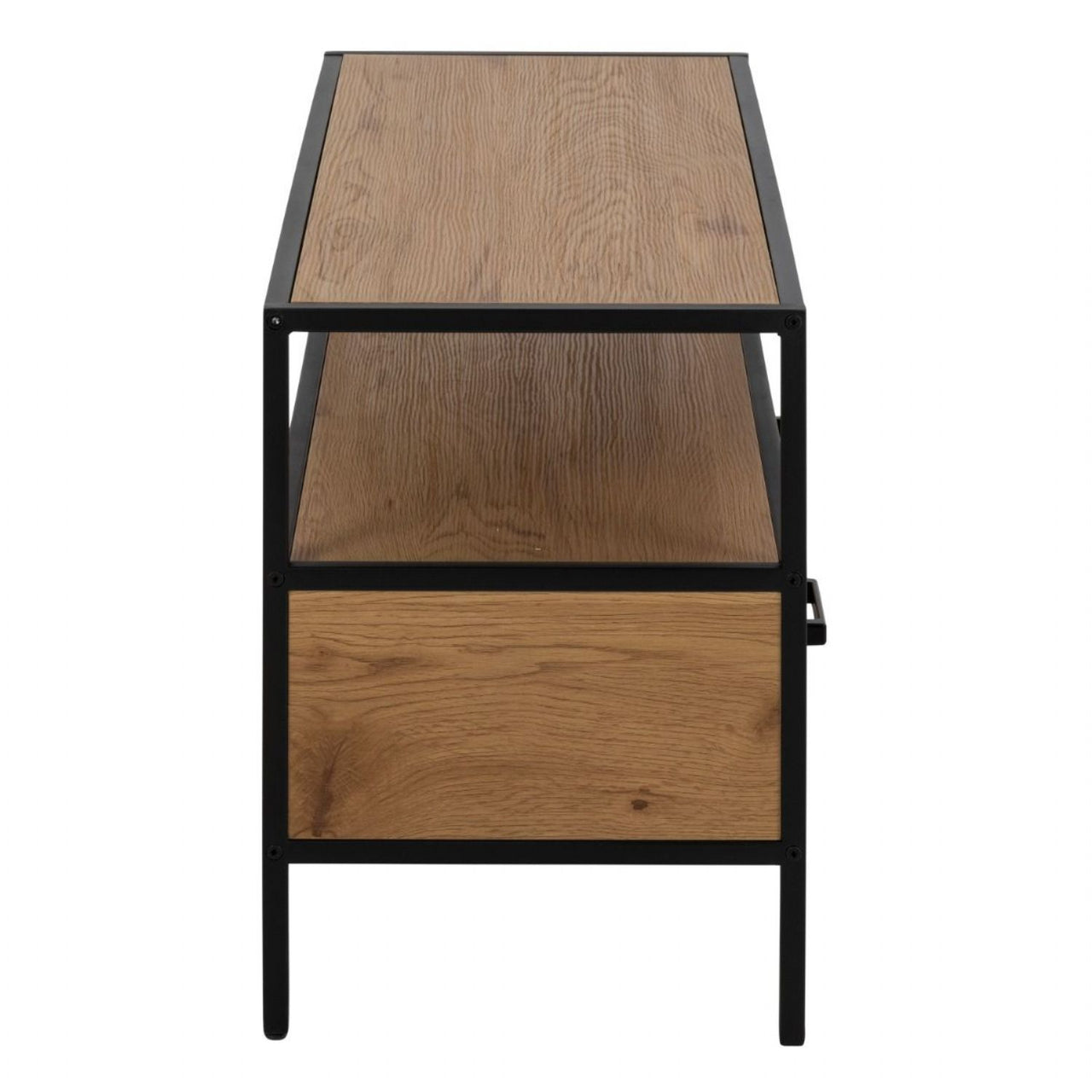 Seaford TV Unit 2 Drawers in Black &amp; Oak