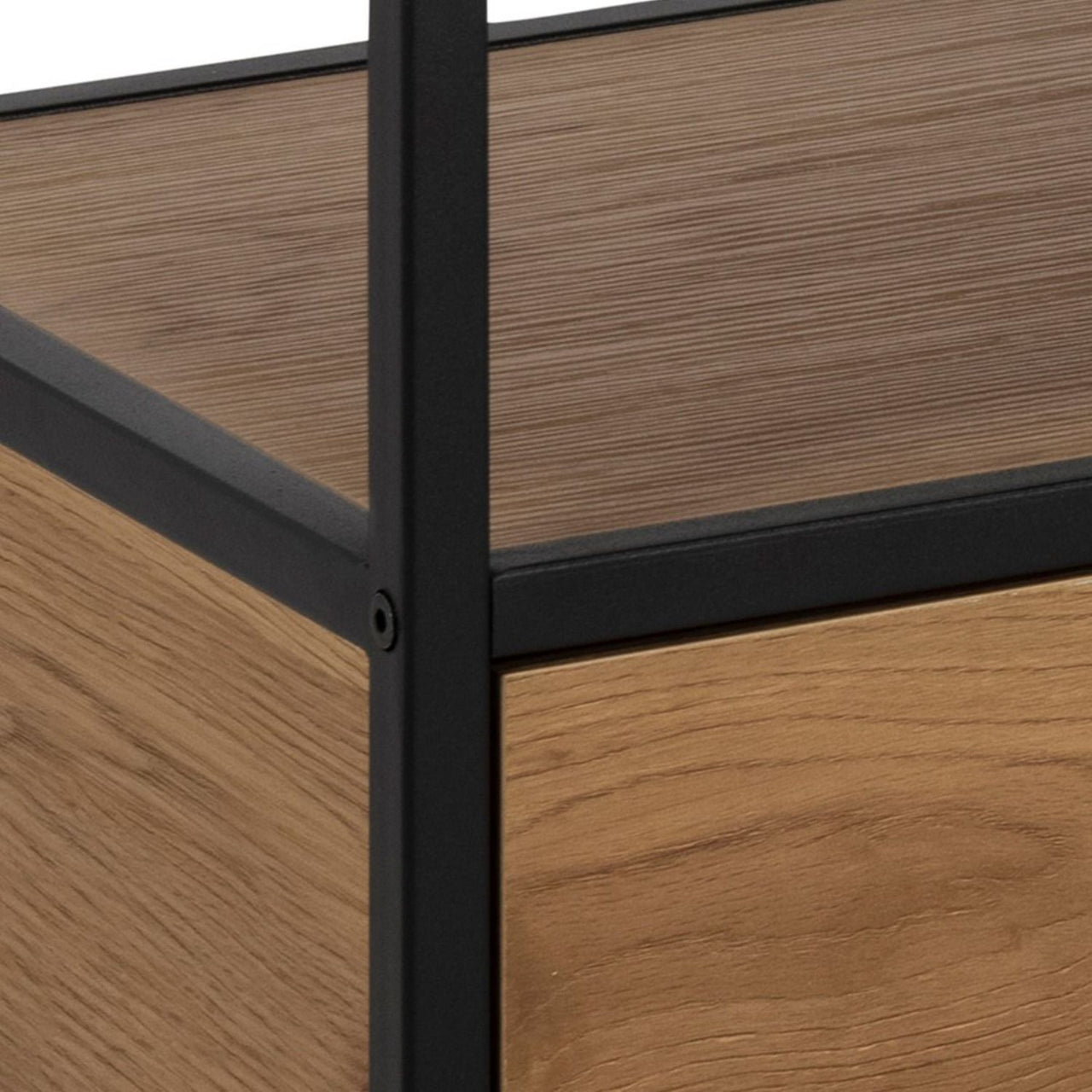 Seaford TV Unit 2 Drawers in Black And Oak