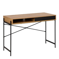 Thumbnail for Angus Office Desk with Sliding Door in Oak And Black