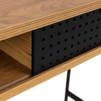 Thumbnail for Angus Office Desk with Sliding Door in Oak And Black