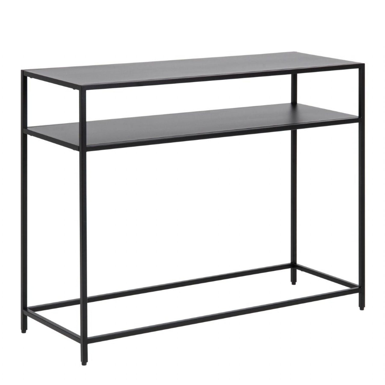 Newcastle Console Table with Open Shelf in Matt Black