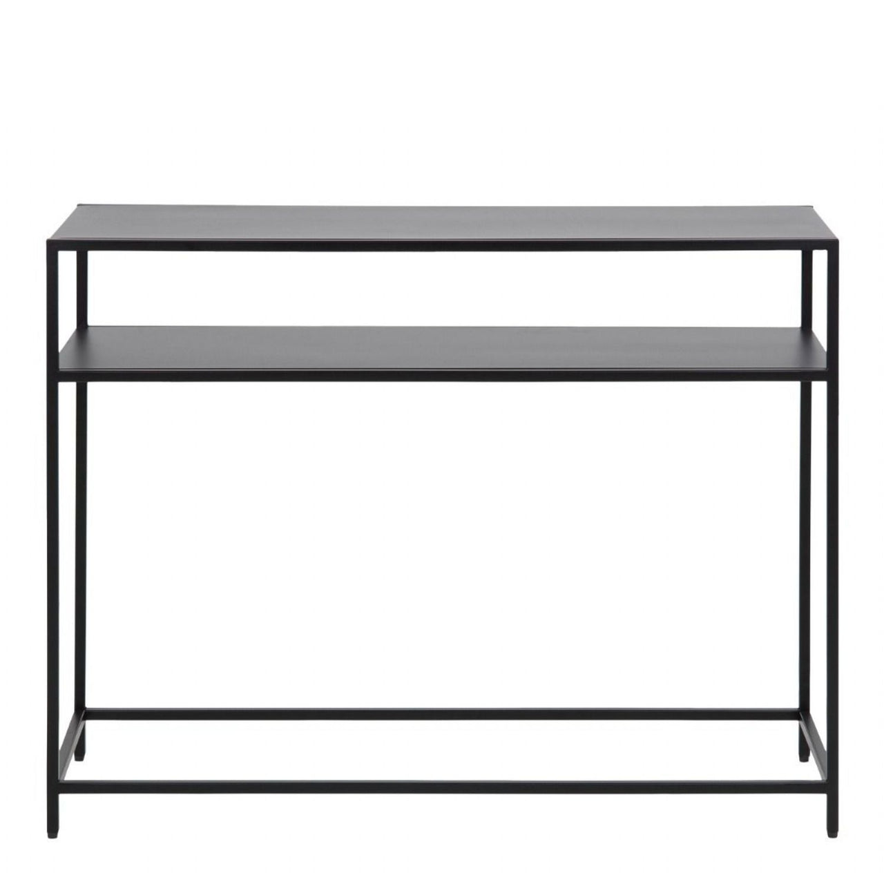 Newcastle Console Table with Open Shelf in Matt Black