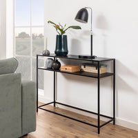 Thumbnail for Newcastle Console Table with Open Shelf in Matt Black