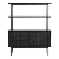 Thumbnail for Angus Small Bookcase with 2 Sliding Doors in Black