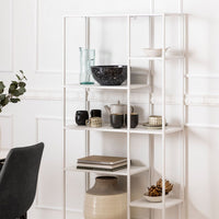 Thumbnail for Newcastle Asymmetrical Bookcase with 6 Shelves in White