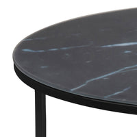 Thumbnail for Alisma Round Coffee Table with Black Marble Top And Black Legs