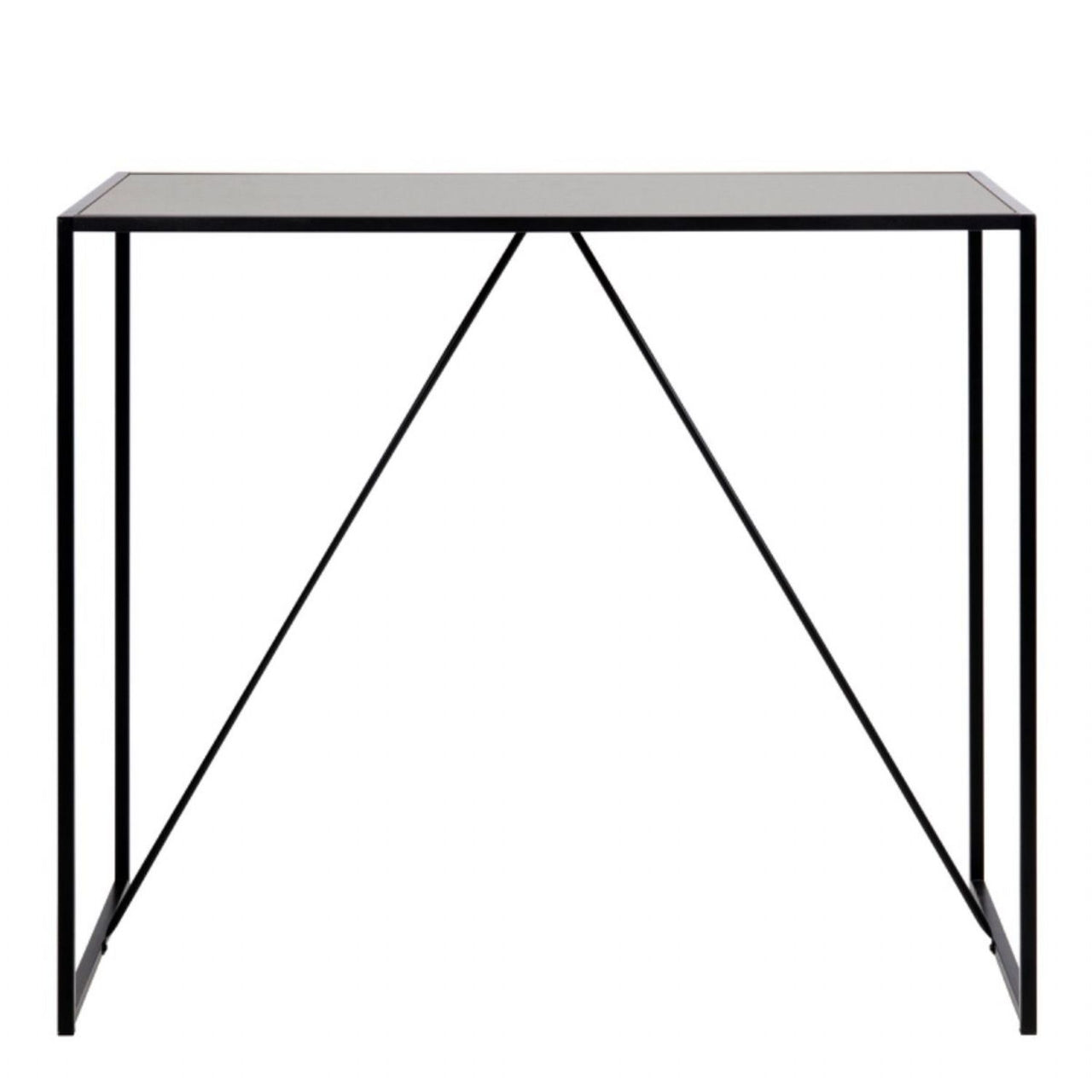 Seaford Black Metal Bar Table with Black Ash Top