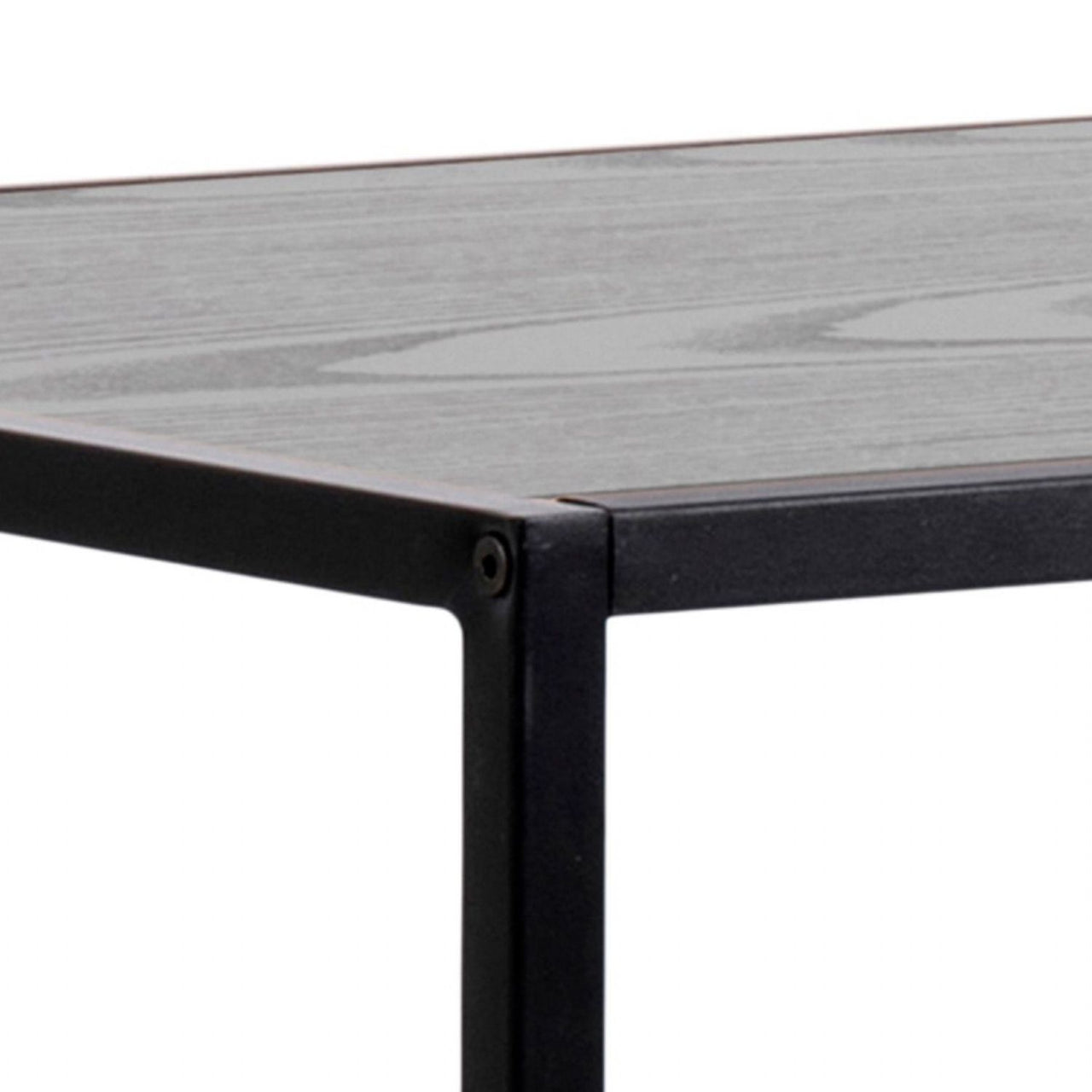 Seaford Black Metal Bar Table with Black Ash Top