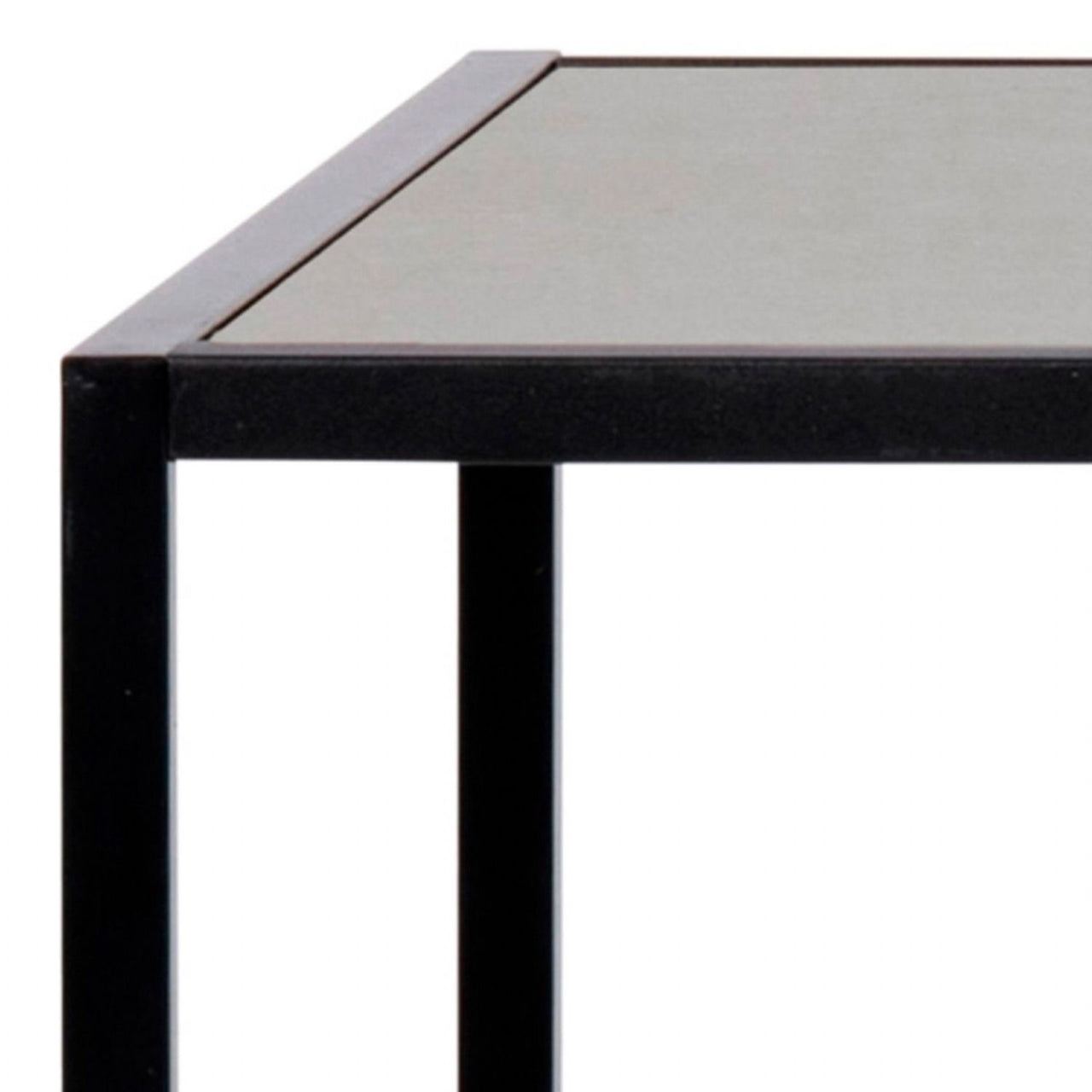 Seaford Black Metal Bar Table with Black Ash Top