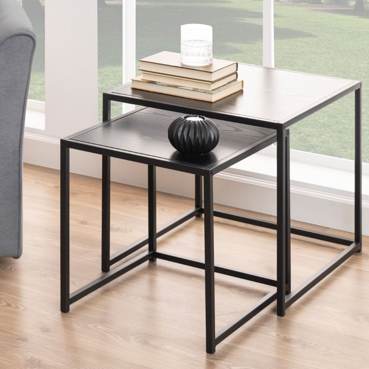 Seaford Nest of Tables in Ash Black