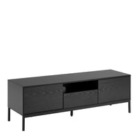 Thumbnail for Seaford 2 Door 1 Drawer TV Unit in Ash Black