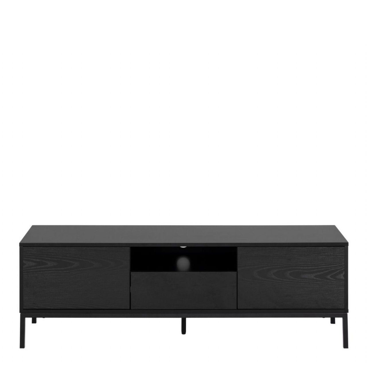 Seaford 2 Door 1 Drawer TV Unit in Ash Black