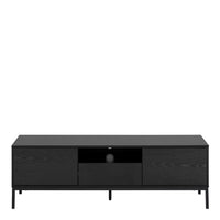 Thumbnail for Seaford 2 Door 1 Drawer TV Unit in Ash Black