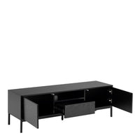 Thumbnail for Seaford 2 Door 1 Drawer TV Unit in Ash Black