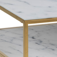 Thumbnail for Alisma Open Shelf Coffee Table with White Marble Effect And Gold Legs