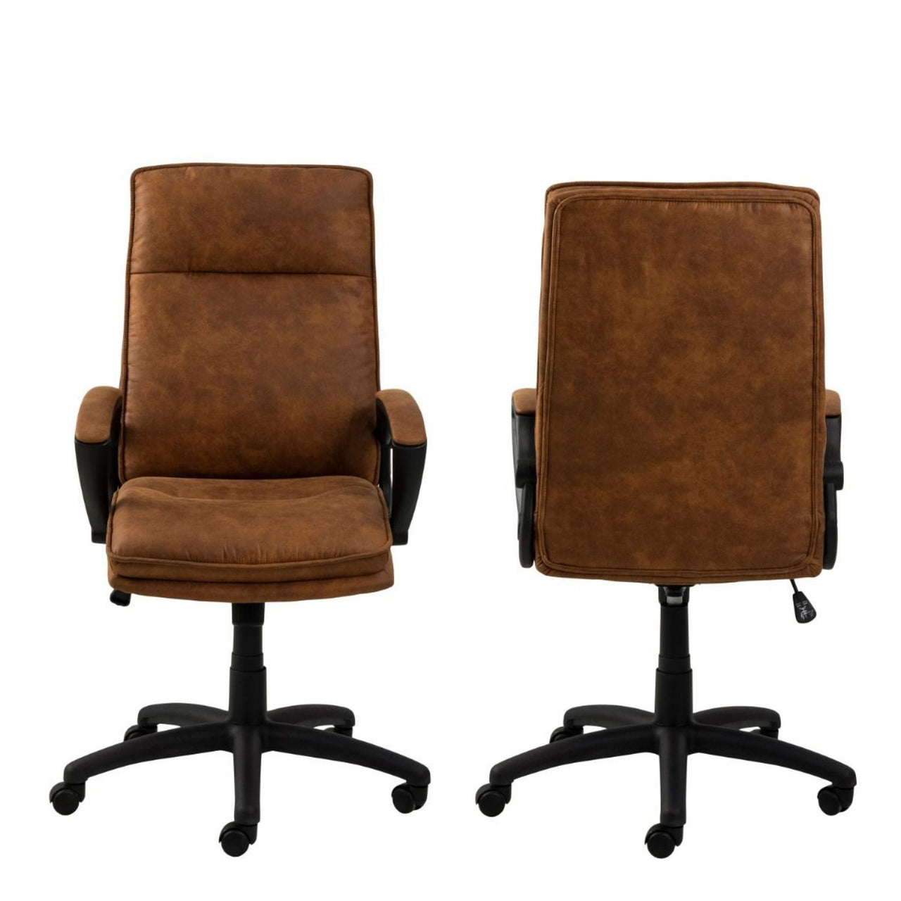 Brad Swivel Office Chair with Armrest in Brown