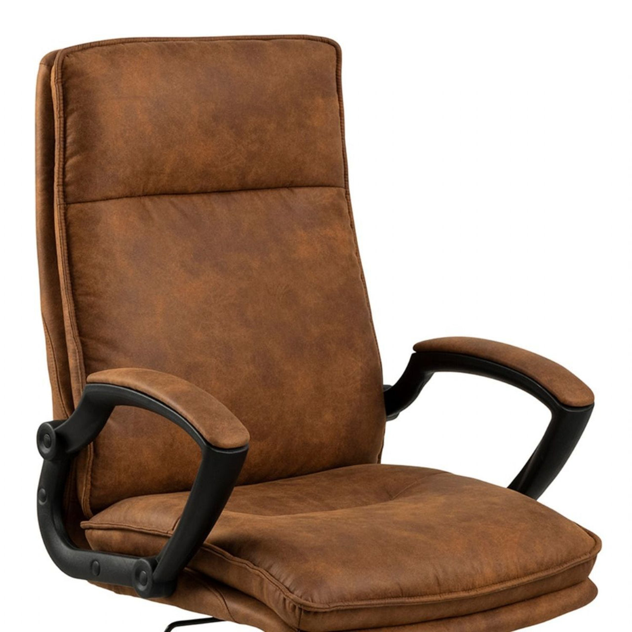 Brad Swivel Office Chair with Armrest in Brown