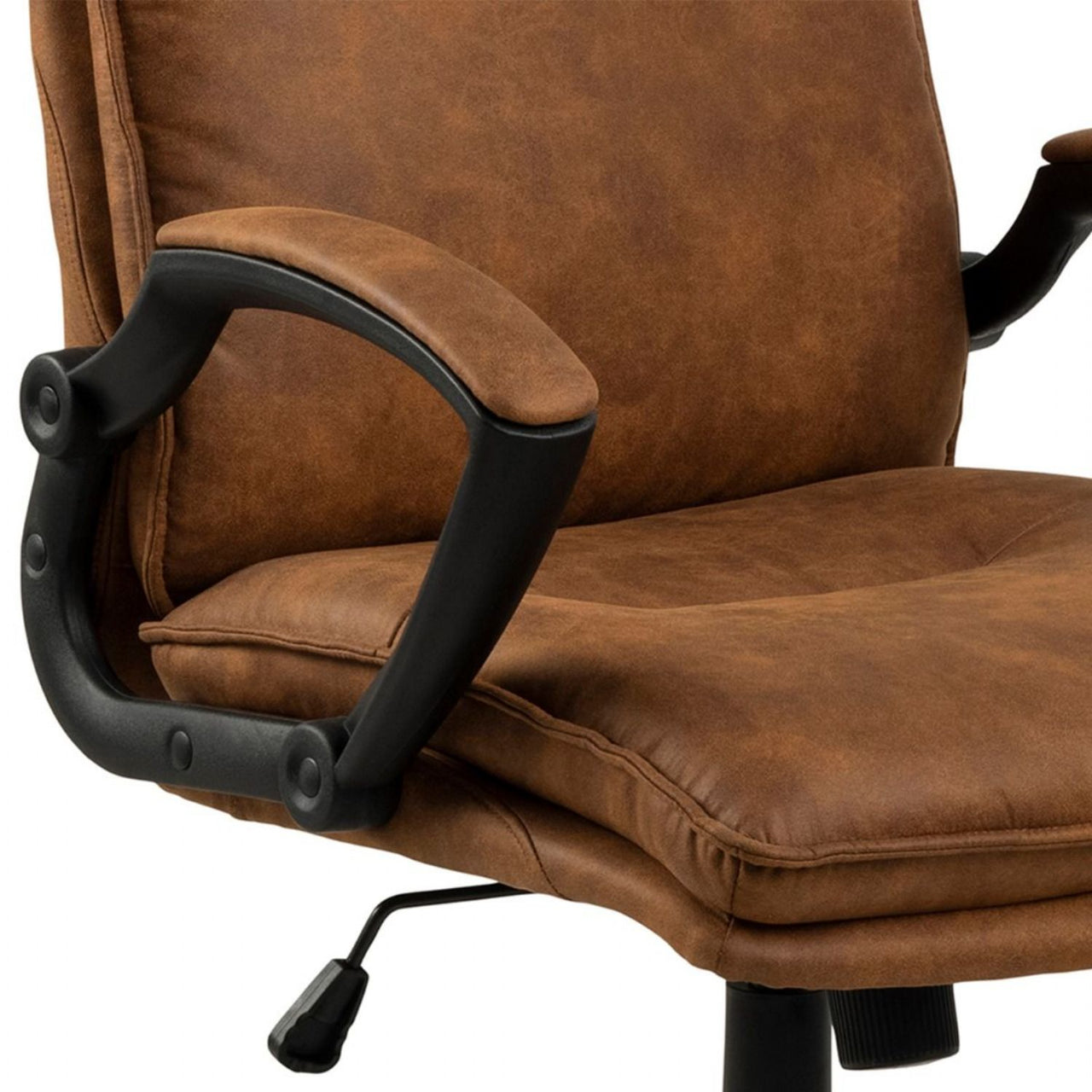 Brad Swivel Office Chair with Armrest in Brown