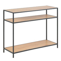 Thumbnail for Seaford Console Table, 2 Shelves in Black and Oak