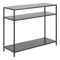 Thumbnail for Seaford Console Table with 2 Shelves in Black and Oak