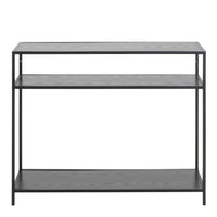 Thumbnail for Seaford Console Table with 2 Shelves in Black and Oak