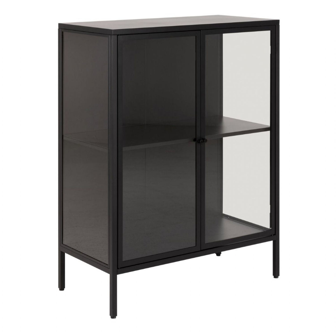 Newcastle Low 2 Door Display Cabinet in Matt Black