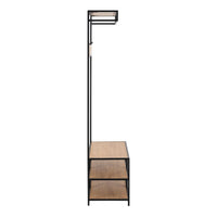 Thumbnail for Seaford Clothes Rack with 3 Shelves in Black and Oak