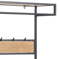 Thumbnail for Seaford Clothes Rack with 3 Shelves in Black and Oak