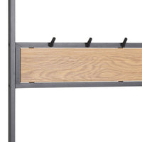 Thumbnail for Seaford Clothes Rack with 3 Shelves in Black and Oak