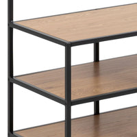 Thumbnail for Seaford Clothes Rack with 3 Shelves in Black and Oak